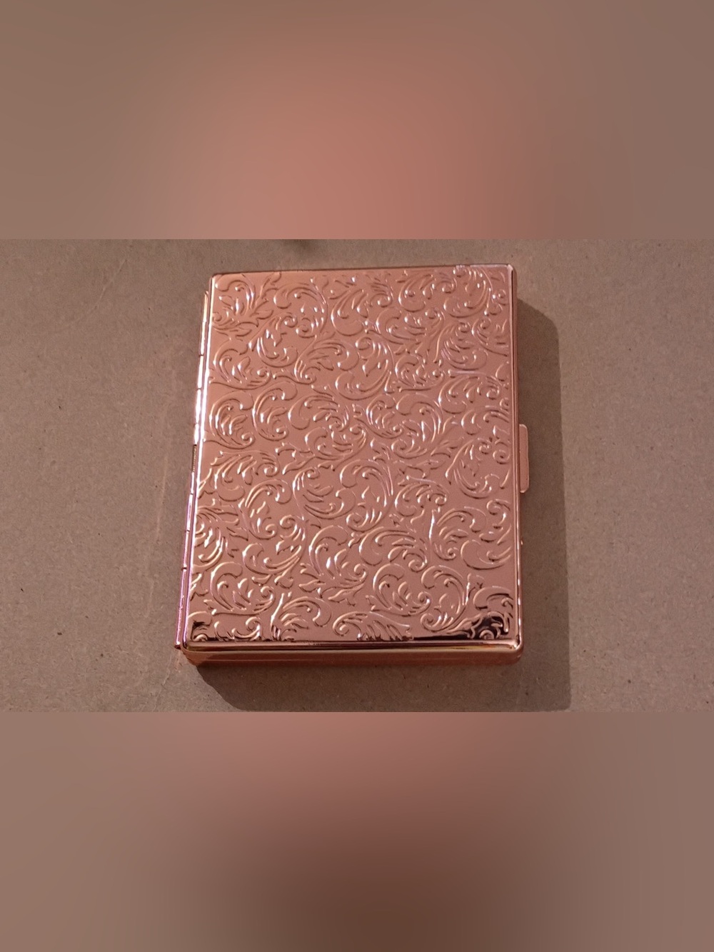 Embossed Metallic Rose Gold card Case